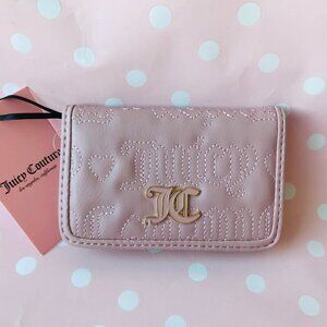 Juicy Couture Pink League Elongated Bifold Wallet  Dusty Blush  Zip coin Pocket